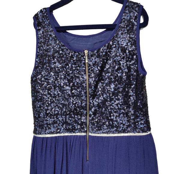 Johnnie B (Boden) Girls Sz 9-10Y Navy Blue Sequin Sleeveless Dress Party Sparkle - Picture 4 of 6